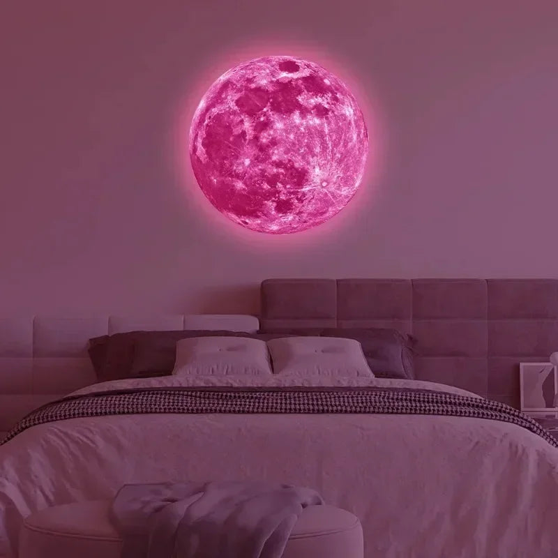 3D Luminous Moon Glow Wall Sticker