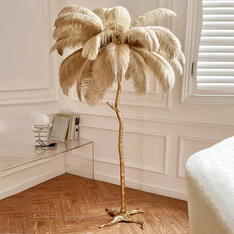 Nordic Ostrich Feather Floor Lamp