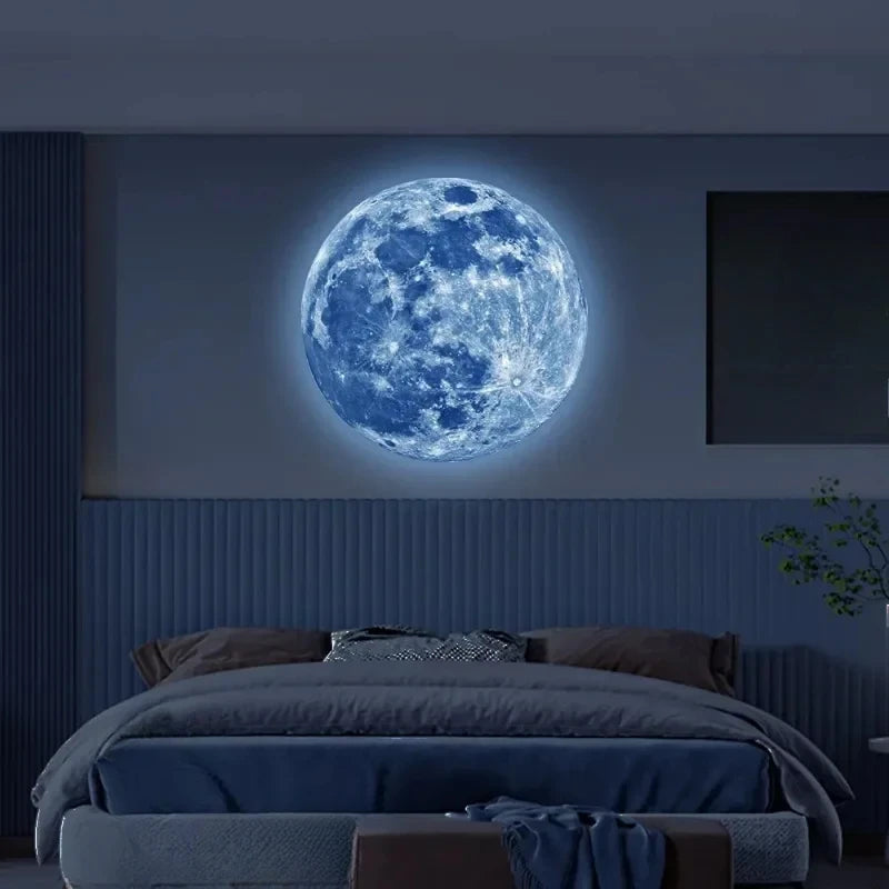 3D Luminous Moon Glow Wall Sticker