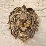 Gold Resin Lion Head Wall Sculpture