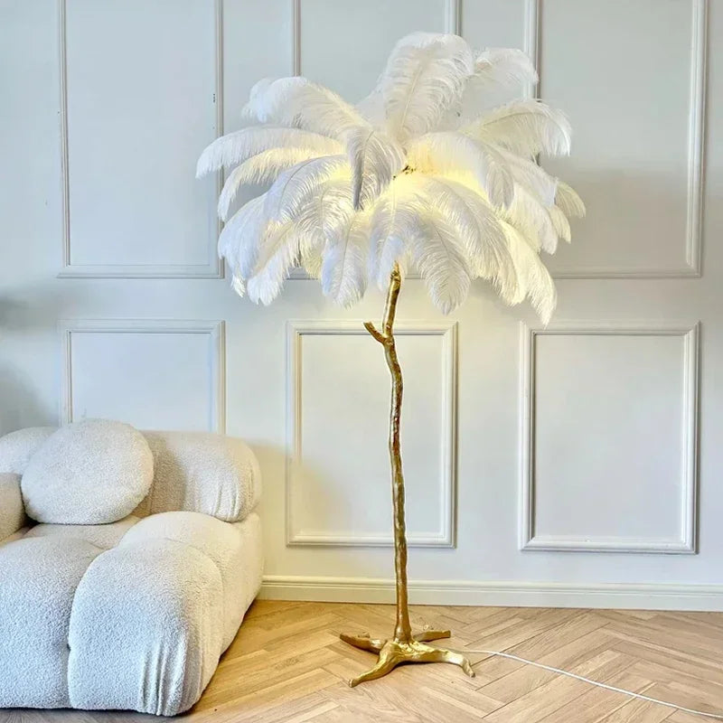 Nordic Ostrich Feather Floor Lamp