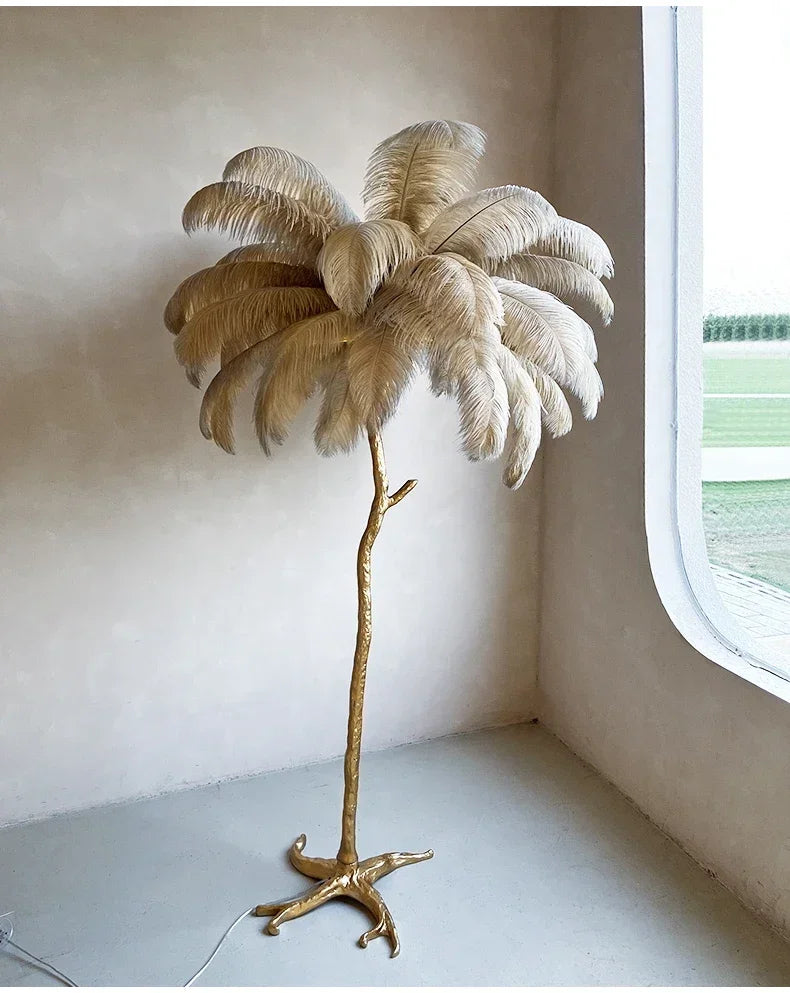 Nordic Ostrich Feather Floor Lamp