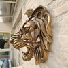 Gold Resin Lion Head Wall Sculpture