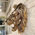 Gold Resin Lion Head Wall Sculpture